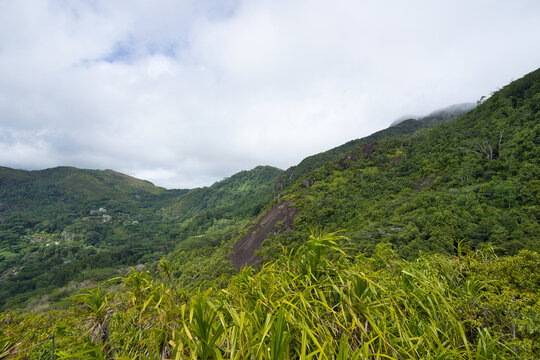  view point of troise frere mountain trail, Mahe, Seychelles.