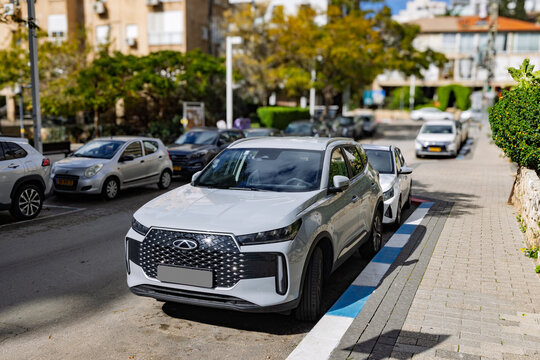Chery suv parked on city street daytime. 03 Feb 2026. Givatayim, Israel