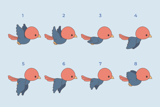 Bird Flying Animation Sprite Sheet Frame by Frame Cute Cartoon Vector Illustration for Game Design and Motion Graphics

Bird animation sprite sheet

Flying bird frame sequence
