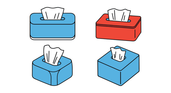 Bathroom Tissue Box Line art clean minimal illustration vector