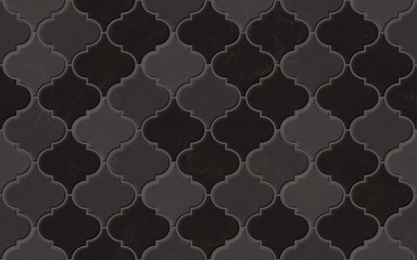 Obraz premium Seamless pattern. Dark brown moroccan tile wall and floor texture. Quatrefoil pattern. Tileable background. 