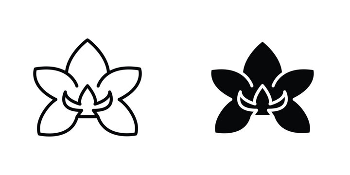 Moth orchid icon in doodles flat and line stroke pack