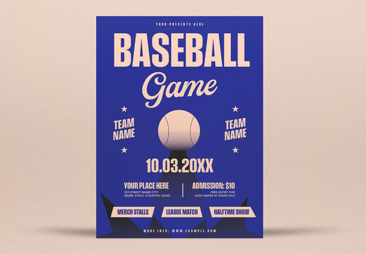 Blue Minimalism Baseball Flyer Layout