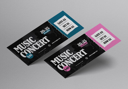Black Grunge Music Concert Ticket