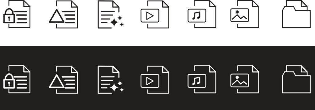 File format icons a collection of document and data representations