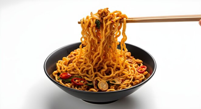 Mie, mie goreng, goreng, spaghetti in a bowl