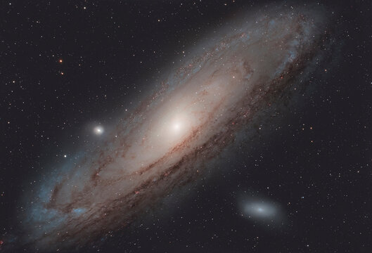Andromeda Galaxy M31 spiral in outer space constellation Andromeda