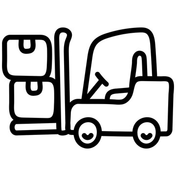 Modern design icon of forklift truck