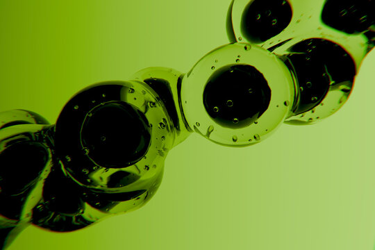 3D Acid Bubble Flow with neon liquid link and tension