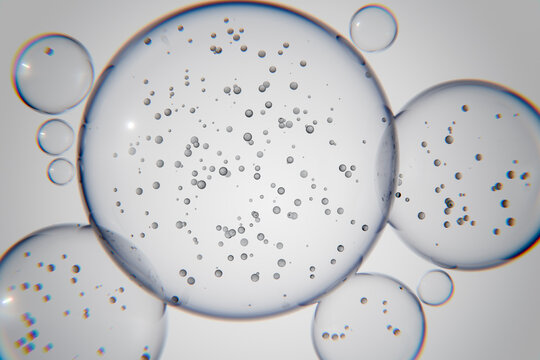 3D Transparent Bubble Field with suspended sphere pattern