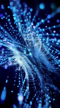 Blue glowing particle vortex on dark background shows futuristic technology this is a great abstract and dynamic data funnel concept this is a very cool and magical swirl effectblue