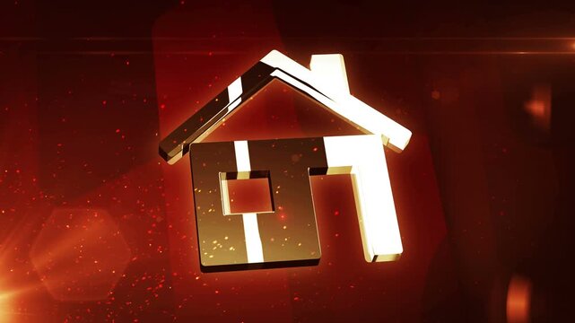 Artificial intelligence Ai head metal shine symbol. Abstract 3d golden metal reflection icon animation.