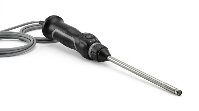 Knee Arthroscopy Camera Probe Model on White Background Orthopedic Concept No Face No Logo No Text