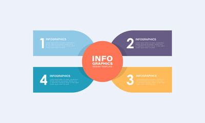 Obraz premium Simple concept with four steps and place for your description. Flat infographic design template for website or presentation.