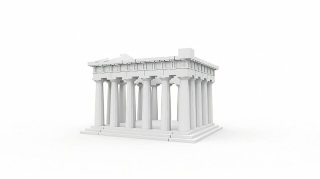 white model of ancient greek temple with columns