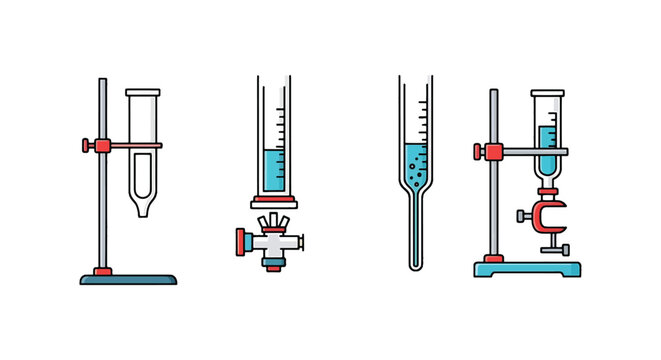 Burette Line art vector set abstract creative design