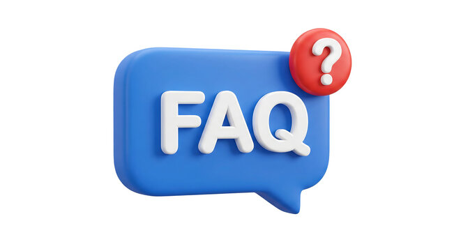 3D FAQ Question Answer Speech Bubble Icon for Q&A Help Support Illustration