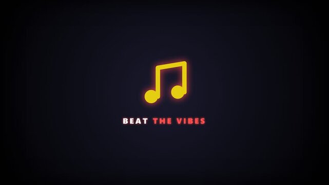 Cinematic 4K Glowing Musical Note with Beat The Vibes  Seamless Loop