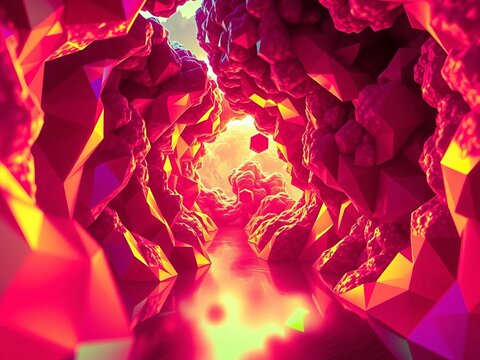 Geometric data clouds shimmering with intense color gradients, defying gravity in a warped perspective,  color,  light