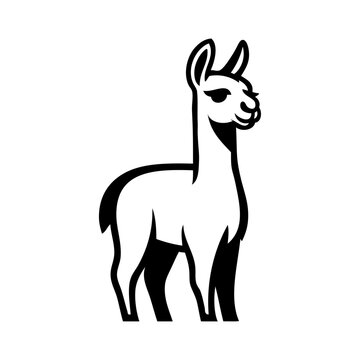 Logotipo con dibujo sencillo con l&iacute;neas de una llama andina de perfil