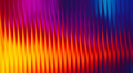 An abstract pattern of vibrant vertical lines transitioning from warm yellow and orange to cool blue and purple hues creating a visually striking design © Pro DG Collections