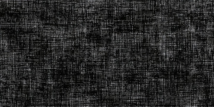 An abstract binary code pattern on a dark vintage linen texture creating a grunge black and white backdrop
