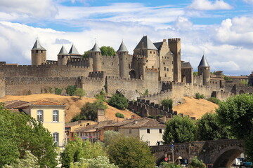 Obraz premium Explore the fortified medieval city of Carcassonne in France. 