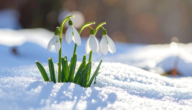 Snow-covered flowers blooming in winter