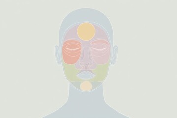 Obraz premium Human diagram showing various allergy symptoms in different areas of the face and head along with their potential triggers and effects on health