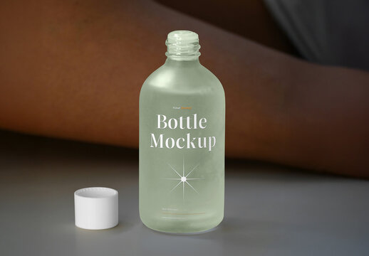 Open Cosmetic Bottle Mockup