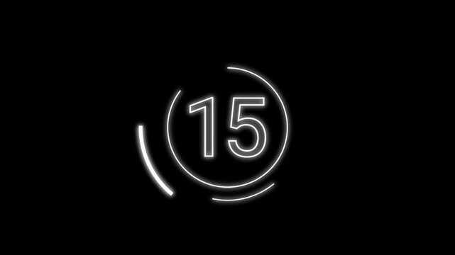 20 second countdown with white light text on a black background for flash sale. High-quality 4K