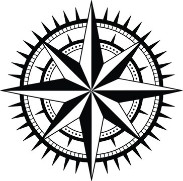 Windrose compass rose vintage nautical vector illustration north star symbol map navigation travel adventure direction design