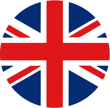 UK Flag Circle Badge Union Jack Icon Design