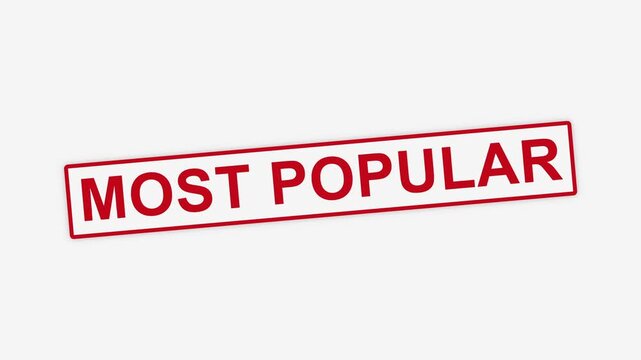 Text displaying most popular in four frames on a simple white background