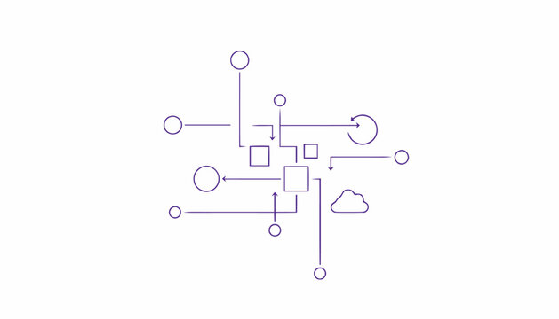 Abstract digital network design on a clean white background.