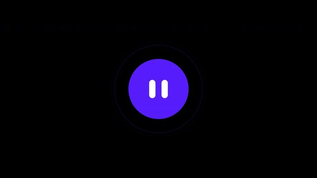 Pause symbol in blue circle on black background is ideal for visual media projects, promoting rest or relaxation in design.