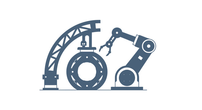 Automated Robotic Arm Assembling Industrial Wheel Component.