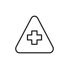 Obraz premium Emergency Alert Icon – Medical Warning Triangle Line Icon 