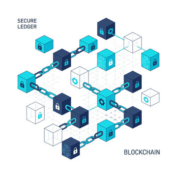 Abstract visualization of a secure digital ledger network, illustrating interconnected data blocks and the foundational concept of blockchain technology for secure information exchange and processing