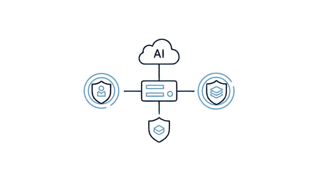 Artificial Intelligence Cloud Server with Security Shields and Data Protection.