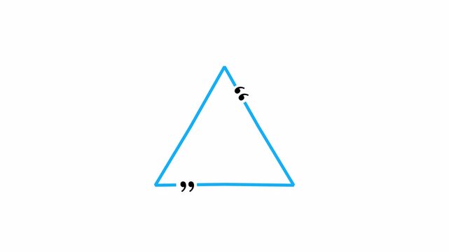 Triangle quote icon animation Chatting communication animated icon Animated Triangle quote frame design for textual quotation or text spoken transparent background 4K animation with alpha channel