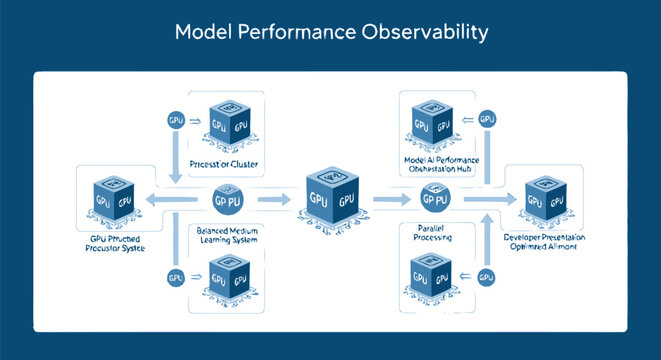 Conceptual Diagram Illustrating Model Performance Observability and Data Flow.