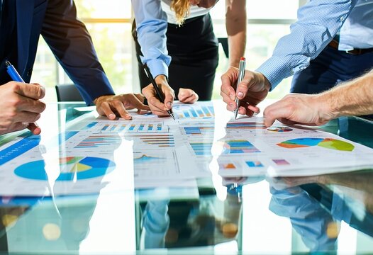 Diverse Team Brainstorming in Modern Corporate Office
