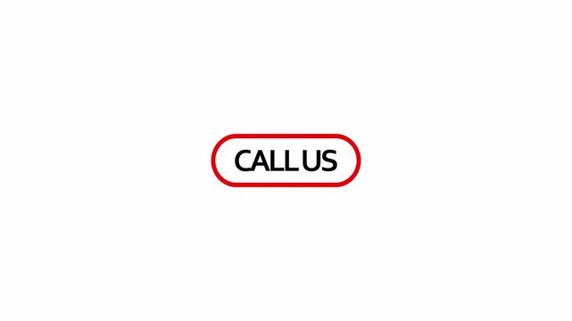 Call us button icon animation in 4K animation with alpha channel , Call us now text sign button animation for online store, websites in transparent background call us! button animation 