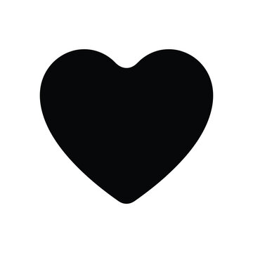 Black heart shape on white background solid heart black shape