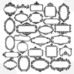 Obraz premium Collection of Ornate Vintage Decorative Frames and Borders.