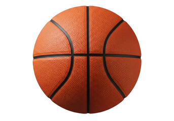 Fototapeta premium Close up of a brown and black textured basketball isolated on transparent background