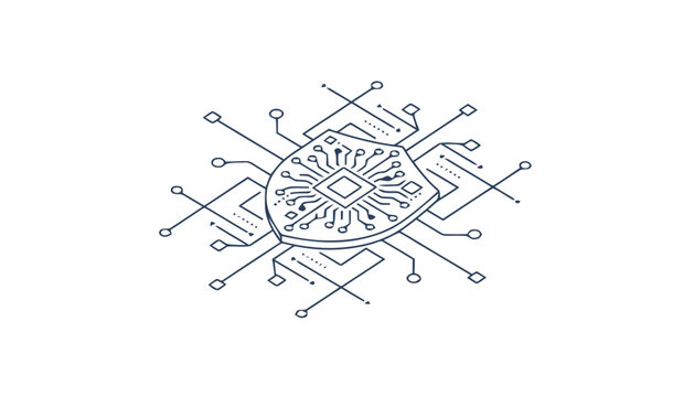 Circuit board with microchip technology.