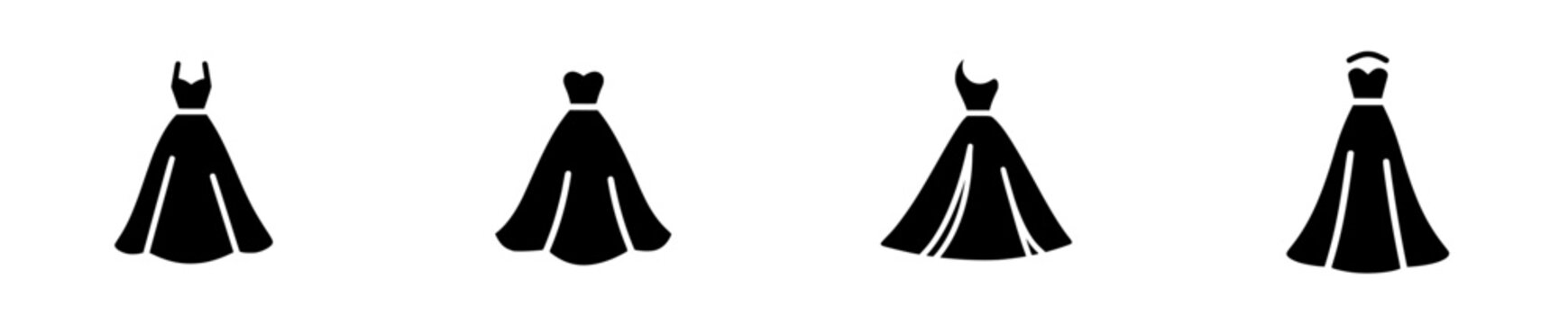 Elegant Silhouette of Fashionable Dress