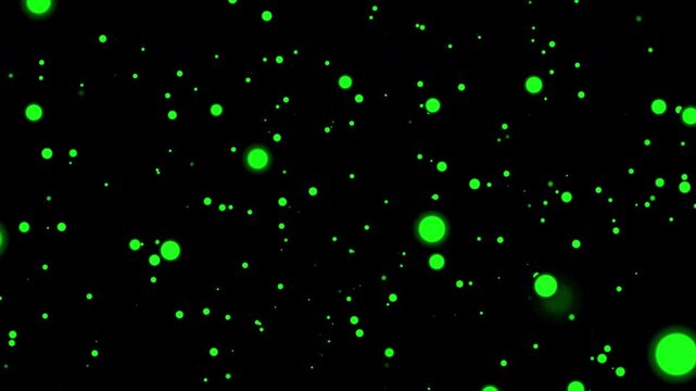 Green Circle Floating on black background